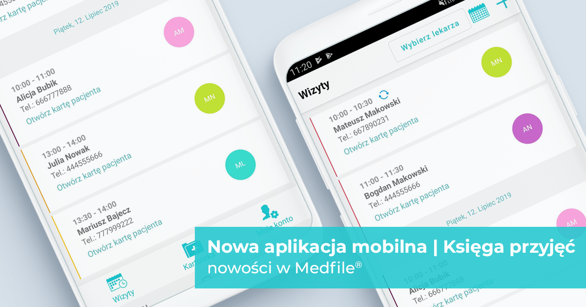 Nowa aplikacja mobilna, księga przyjęć, opinia o Medfile - nowości w Medfile®